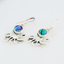 Octopus Earring in Sterling Silver W/ Mother of Pearl Shell Inlay
