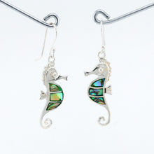 Seahorse Earring in Sterling Silver W/ Abalone Shell Inlay