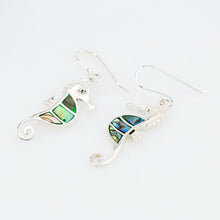 Seahorse Earring in Sterling Silver W/ Abalone Shell Inlay