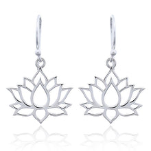 Lotus drop Earring in Sterling Silver | So Silver