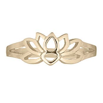 925 Sterling Silver Adorable Lotus Gold Plated Ring | So Silver