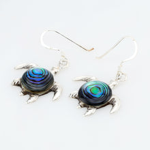 Turtle Earring in Sterling Silver W/ Abalone Shell Inlay