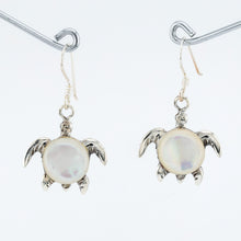 Turtle Earring in Sterling Silver W/ Mother of Pearl Shell Inlay