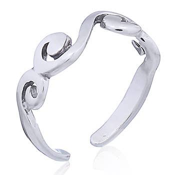 Sterling Silver Wave Fillegre toe ring
