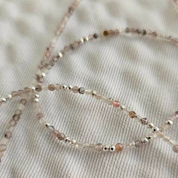 Necklace- Strawberry Quartz & 925 Silver Beads & Findings | So Silver