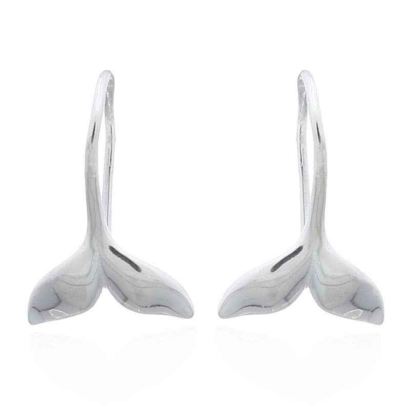 Whale Tail drop Earring in Sterling Silver | So Silver