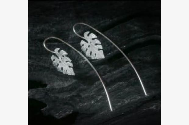 Leaf Sterling Silver Earring Hand Made .925