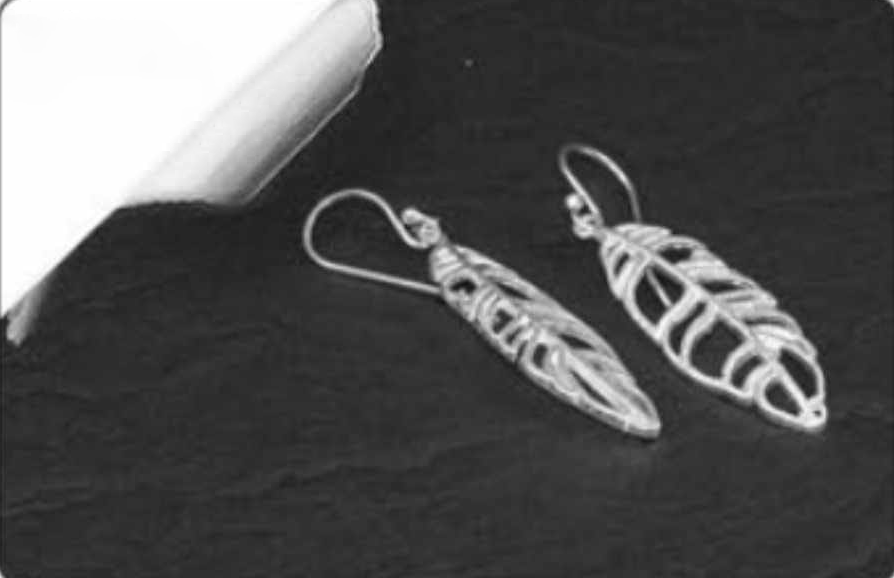 Hollow Leaves Sterling Silver Earring Hand Made .925