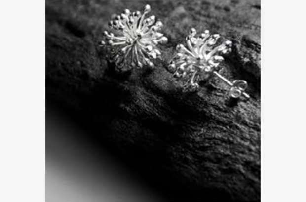 Starburst Coral Sterling Silver Earring Hand Made .925