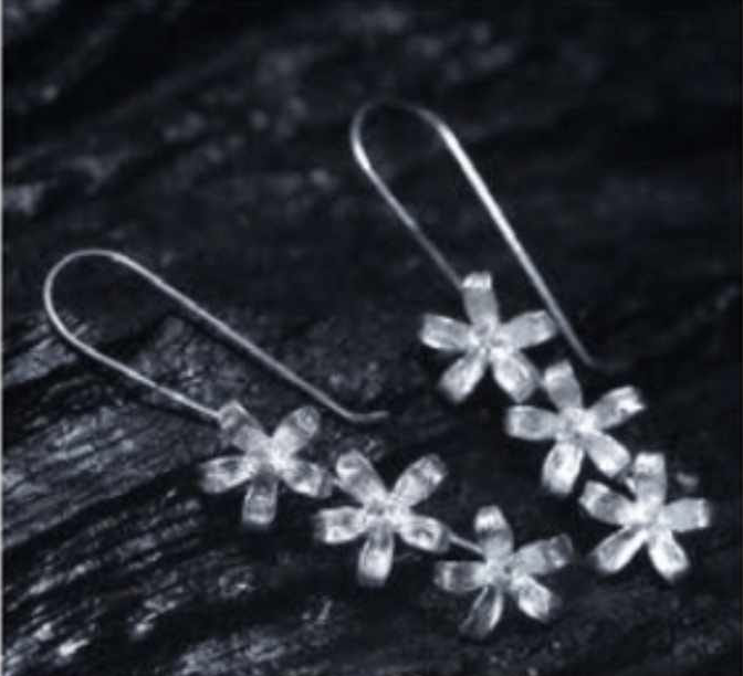 Hanging Flowers Sterling Silver Earring Hand Made .925