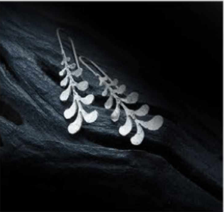 Hanging Leaves Sterling Silver Earring hand made .925