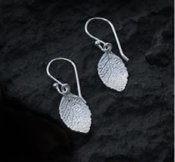 Leaf Sterling Silver Earring hand made .925