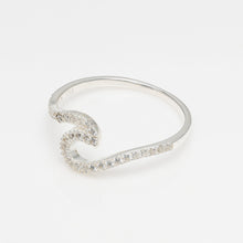 Crystal Tide Wave Ring — Sterling Silver CZ Wave Ring | AquaGeo