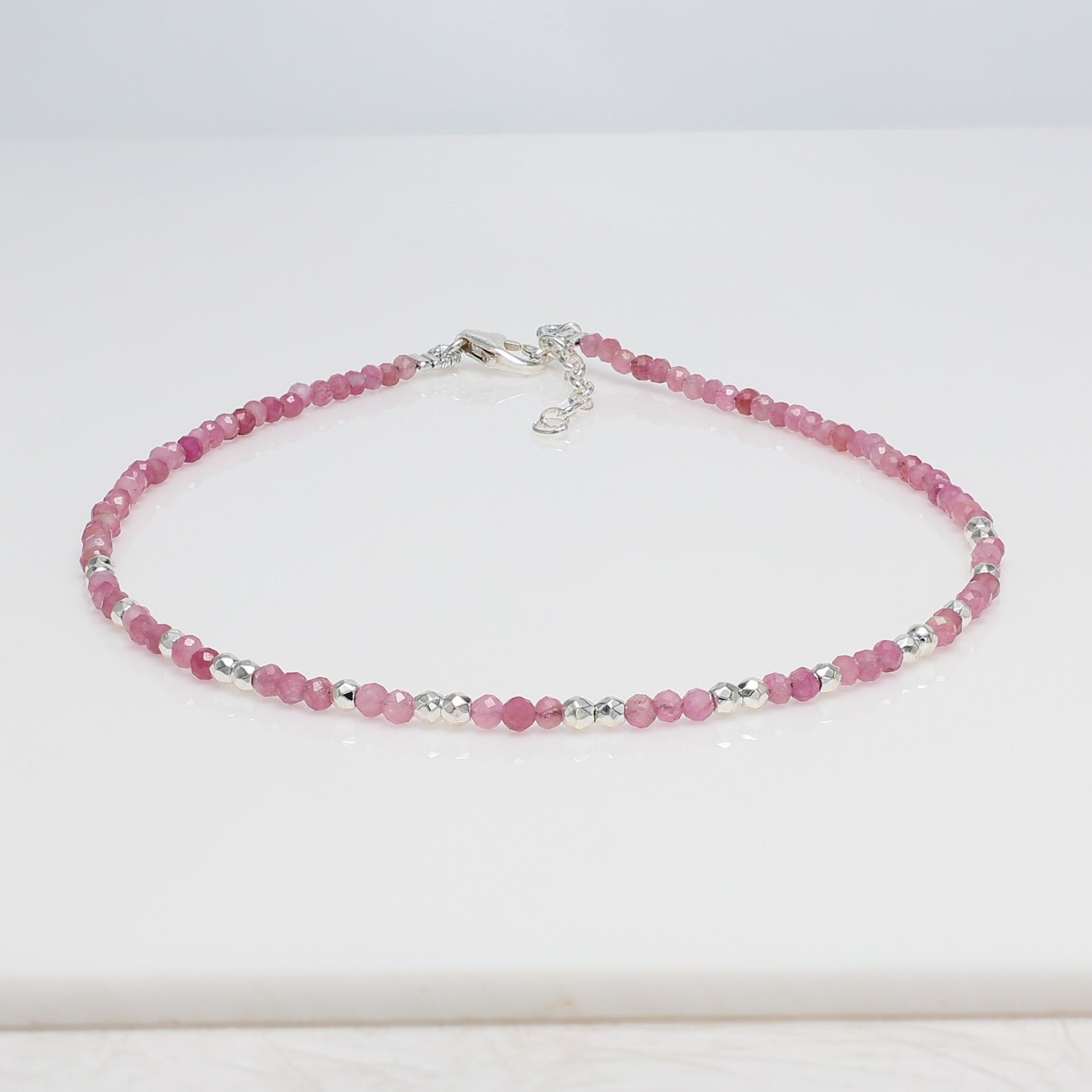 Anklet  Rhodonite & Sterling Silver Findings