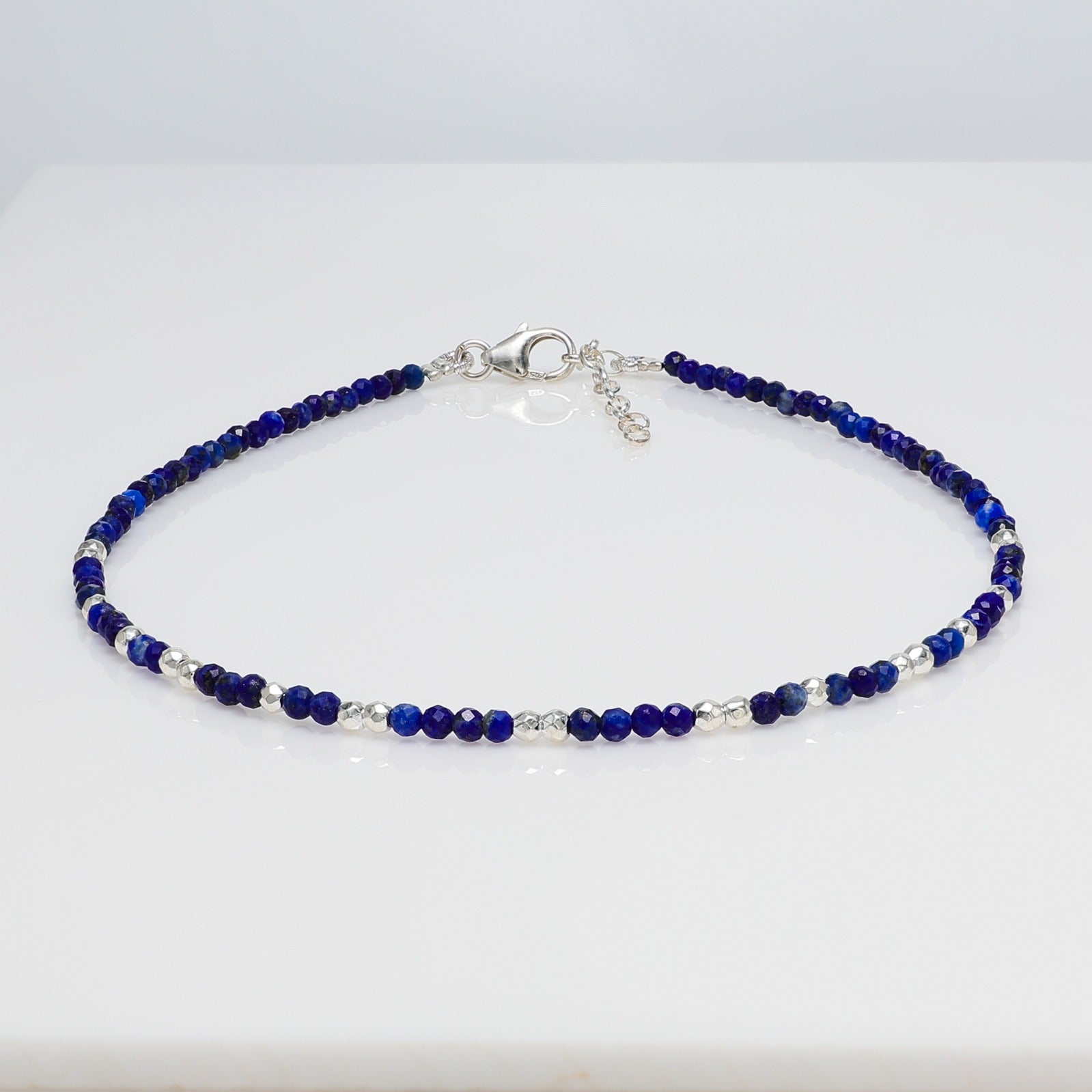 Anklet  Lapis Lazuli & Sterling Silver Findings