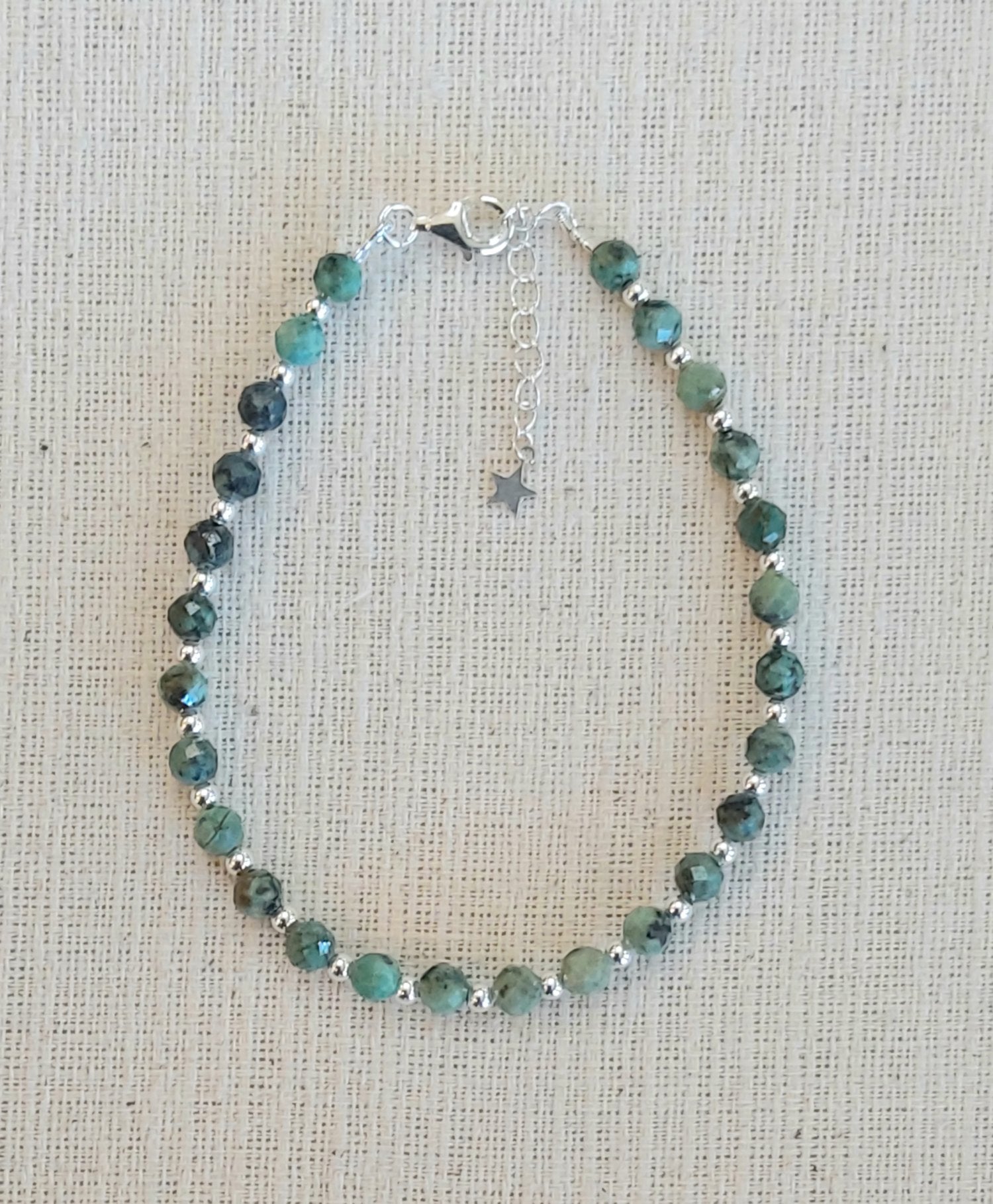Moss Agate Handmade Faceted Gemstone Bracelets