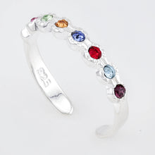 Multi color CZ's Sterling Silver Toe Ring