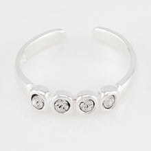 4 CZ's Sterling Silver Toe Ring