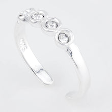 4 CZ's Sterling Silver Toe Ring