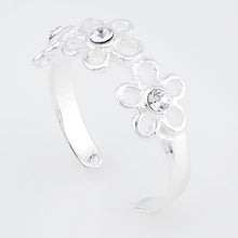 3 Daisies w/CZ's Sterling Silver Toe Ring