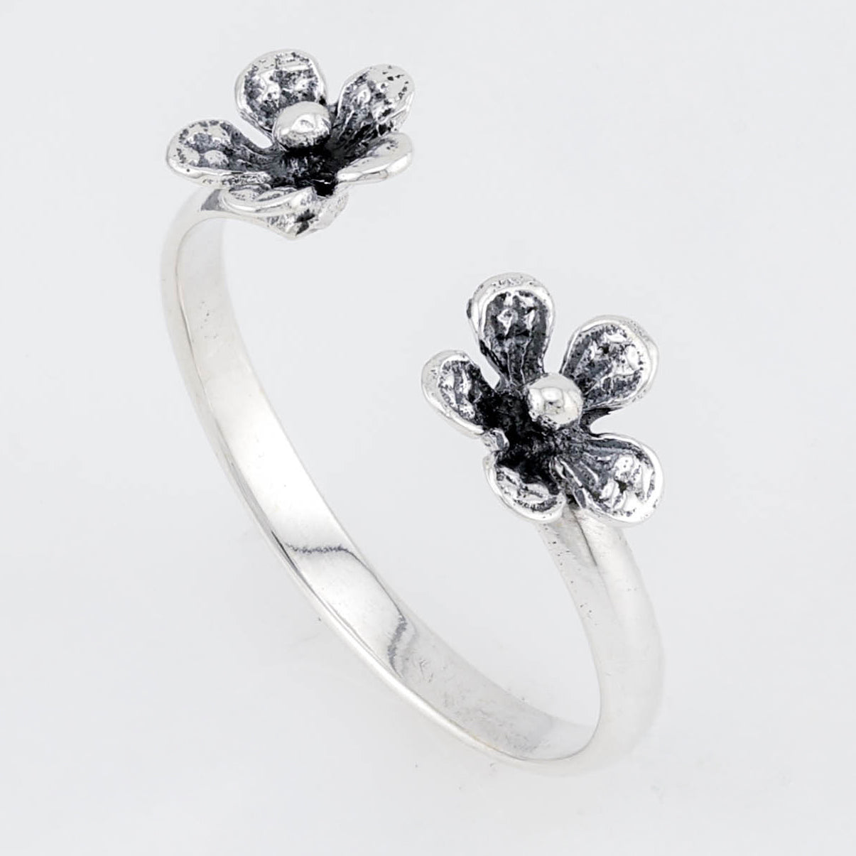 Pair of Hibiscus Sterling Silver Toe Ring