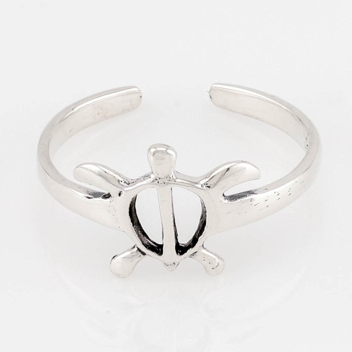 Stylized Turtle Sterling Silver Toe Ring