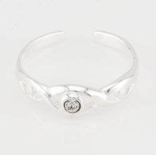 Twists with CZ Sterling Silver Toe Ring