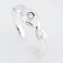 Twists with CZ Sterling Silver Toe Ring