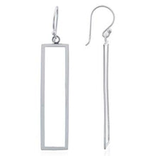Rectangle drop Earring in Sterling Silver | So Silver