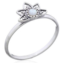 Ring Lotus Mandala with Mother of Pearl Sterling Silver | So Silver