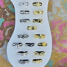 34 Silver & Gold Plated (over silver)Toe Rings with display