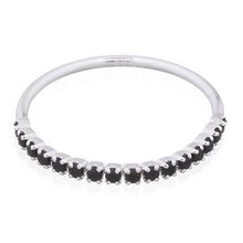 Dazzling Half Box Chain With Black CZ 925 Silver Ring