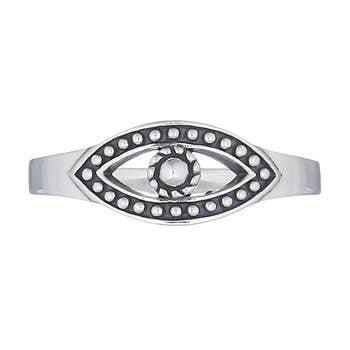 Boho Ring Third eye beaded set in Sterling Silver