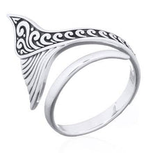 Statement Ring Wave Pattern Whale Tail in Sterling Silver | So Silver