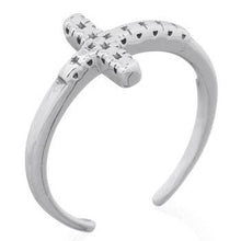 925 Silver Perforated Christian Cross Toe Ring