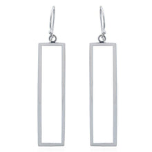 Rectangle drop Earring in Sterling Silver | So Silver