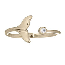 Ring- Mermaid tail w/ CZ  Gold plated Sterling Silver | So Silver
