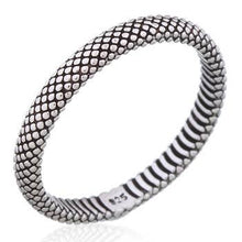 Python Skin Textured 925 Silver Band Ring | So Silver