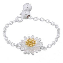 Ring Daisy Flower w/ Adjustable Sterling Silver chain | So Silver