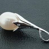 Pearl Sterling Silver Lily cupping Pearl pendant | So Silver