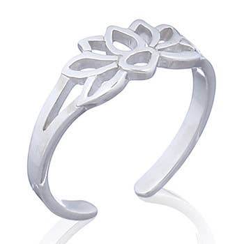 Sterling Silver Lotus Toe Ring .925