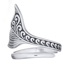 Statement Ring Wave Pattern Whale Tail in Sterling Silver | So Silver