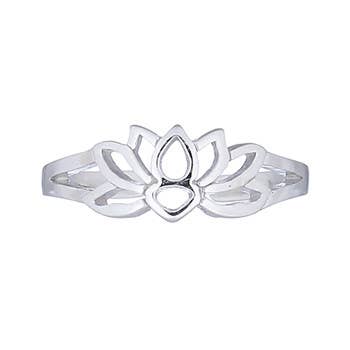 Sterling Silver Lotus Toe Ring .925